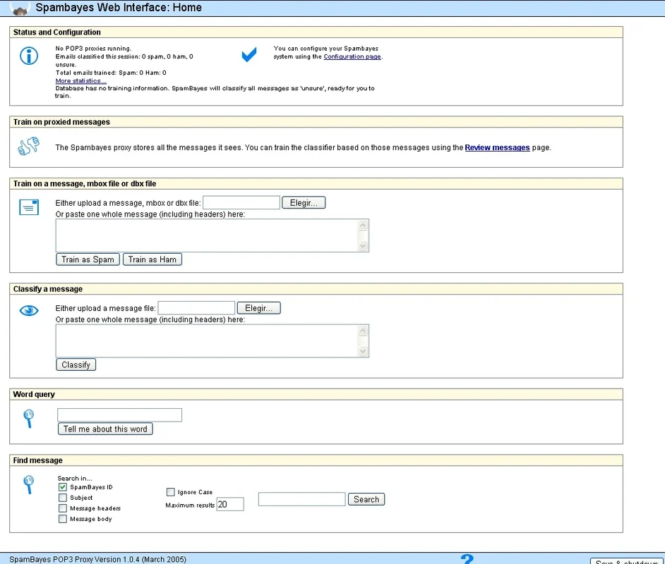 SpamBayes for Windows - Effective Spam Filtering