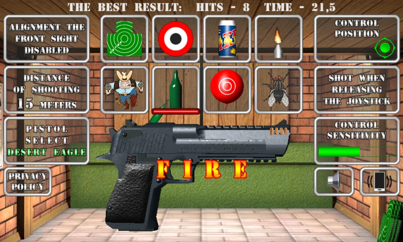 Pistol shooting. Desert Eagle for Android - Test Your Aim