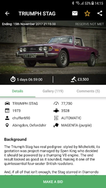 The Market for Android - UK's Premier Classic Car Auction Platform