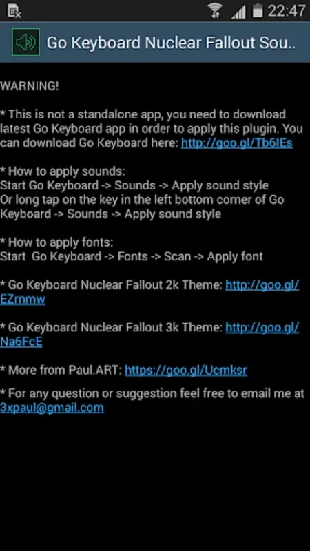 Go Keyboard Nuclear Fallout Sounds for Android: Immersive Typing