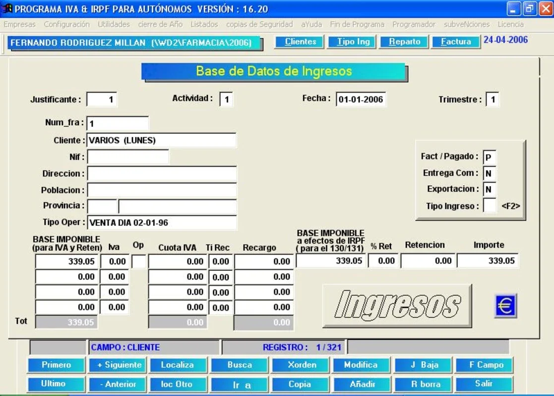 Contabilidad Fiscal para AUTONOMOS for Windows: Efficient Accounting