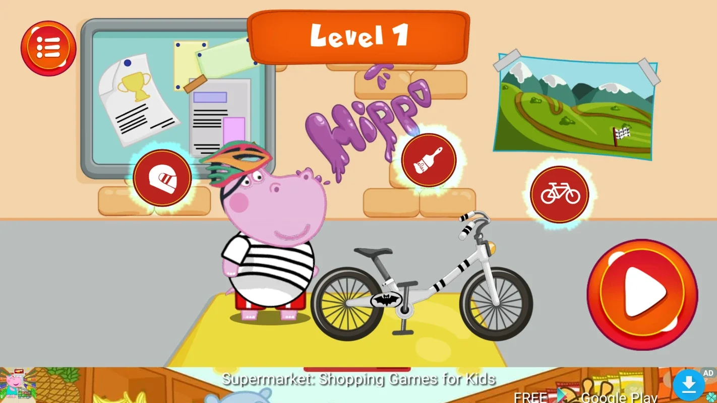 Hippo Bicycle: Kids Racing for Android - Fun Cycling Game