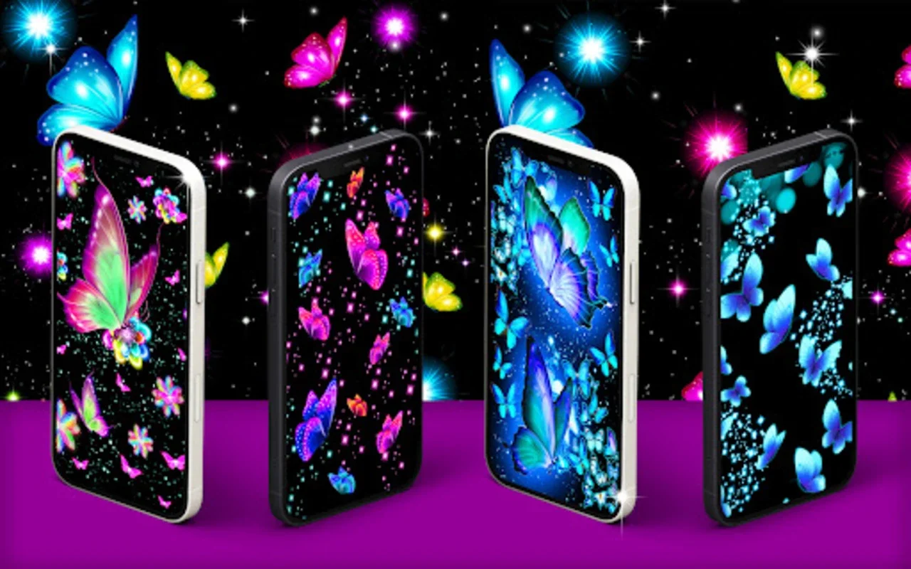 Neon butterfly glow wallpapers for Android - Vivid Neon Animations on Your Device