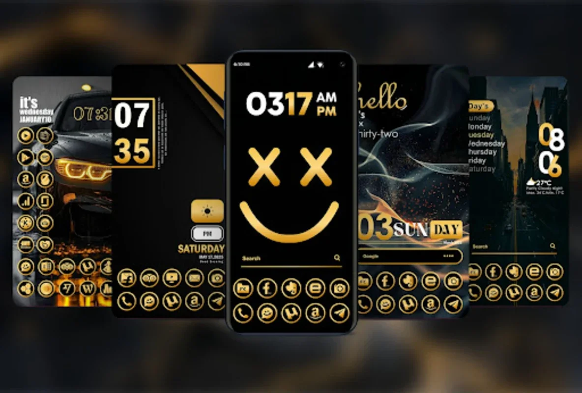 Gold Icon Pack for Android - Stylish Device Customization