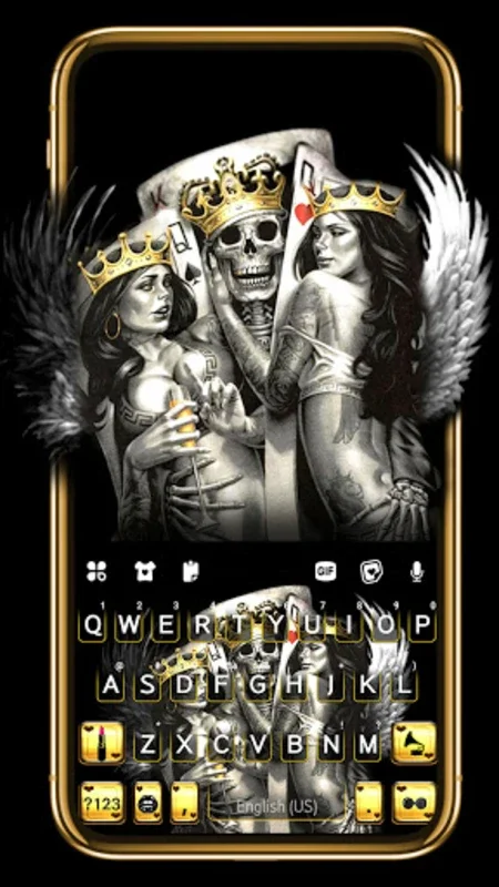 Gangster Poker Skull for Android - Custom Keyboard with Autocorrect