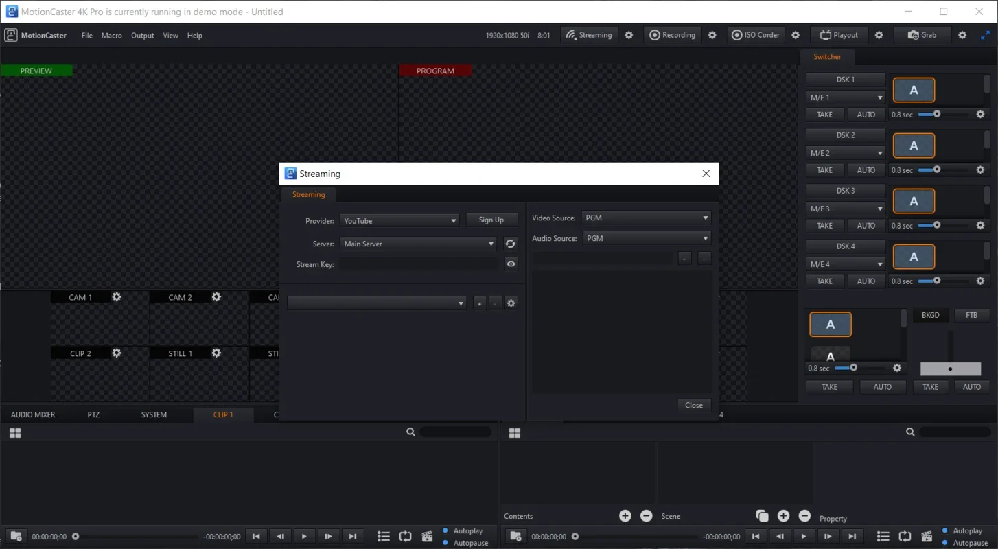 MotionCaster for Windows - Professional Live Streaming