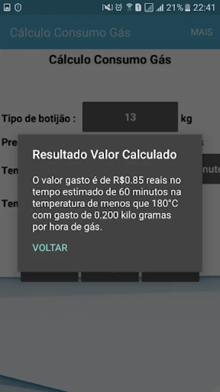 Cálculo de Consumo Gás for Android: Optimize Cooking Costs