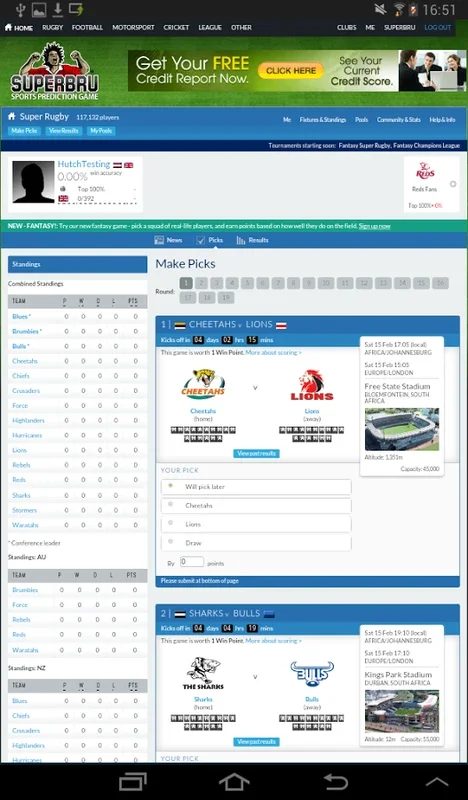 SuperBru for Android - No Downloading Required! Engage in Sports Fantasy