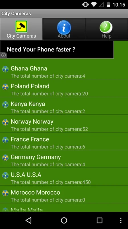 City Cameras for Android: Global Access to City Streets