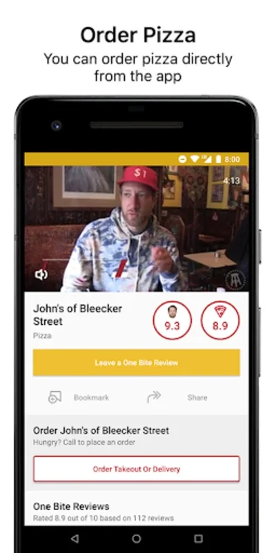 One Bite by Barstool Sports for Android: Find the Best Pizza