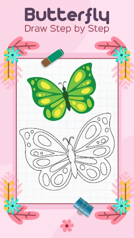 Butterfly Draw Step by Step for Android - Ideal for Learning Butterfly Art