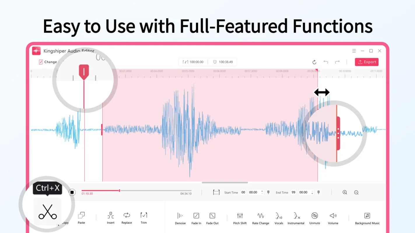 Kingshiper Audio Editor for Windows - Professional Audio Editing