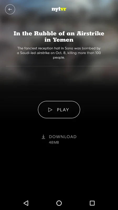 NYT VR for Android - No Downloading Needed