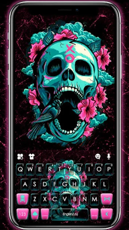 Roses Floral Skull Keyboard Th for Android - Enhance Typing