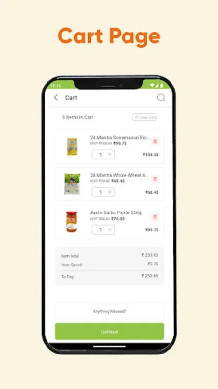 Indbazaar Online Supermarket for Android: Streamlined Grocery Shopping