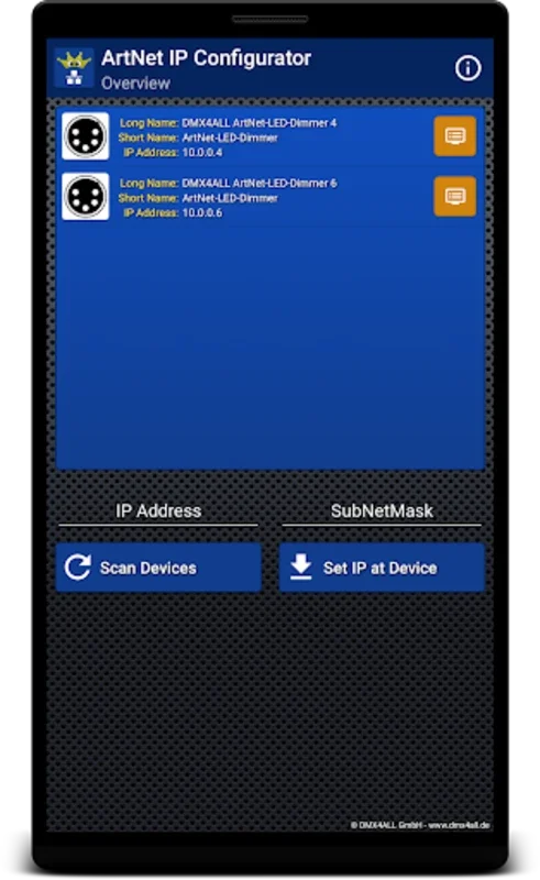 ArtNet IP Configurator for Android - No IP Range Changes Needed