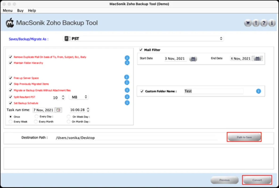 MacSonik Zoho Backup Tool for Mac - Efficient Mail Backup