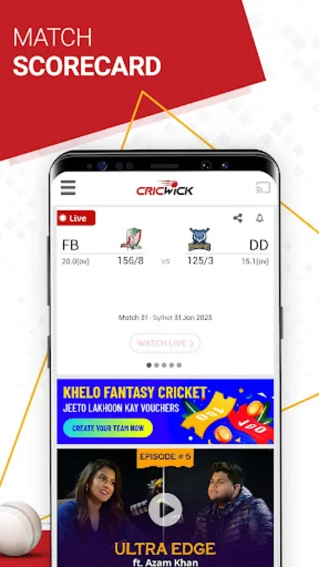 Cricwick - Live Scores & News for Android - Comprehensive Cricket Coverage