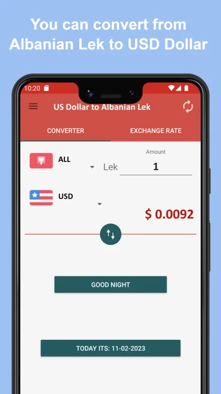 US Dollar to Albanian Lek for Android - Convert Currencies Easily