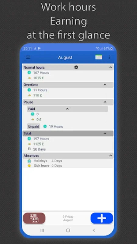Working Hours 4b for Android - Manage Work Hours Easily