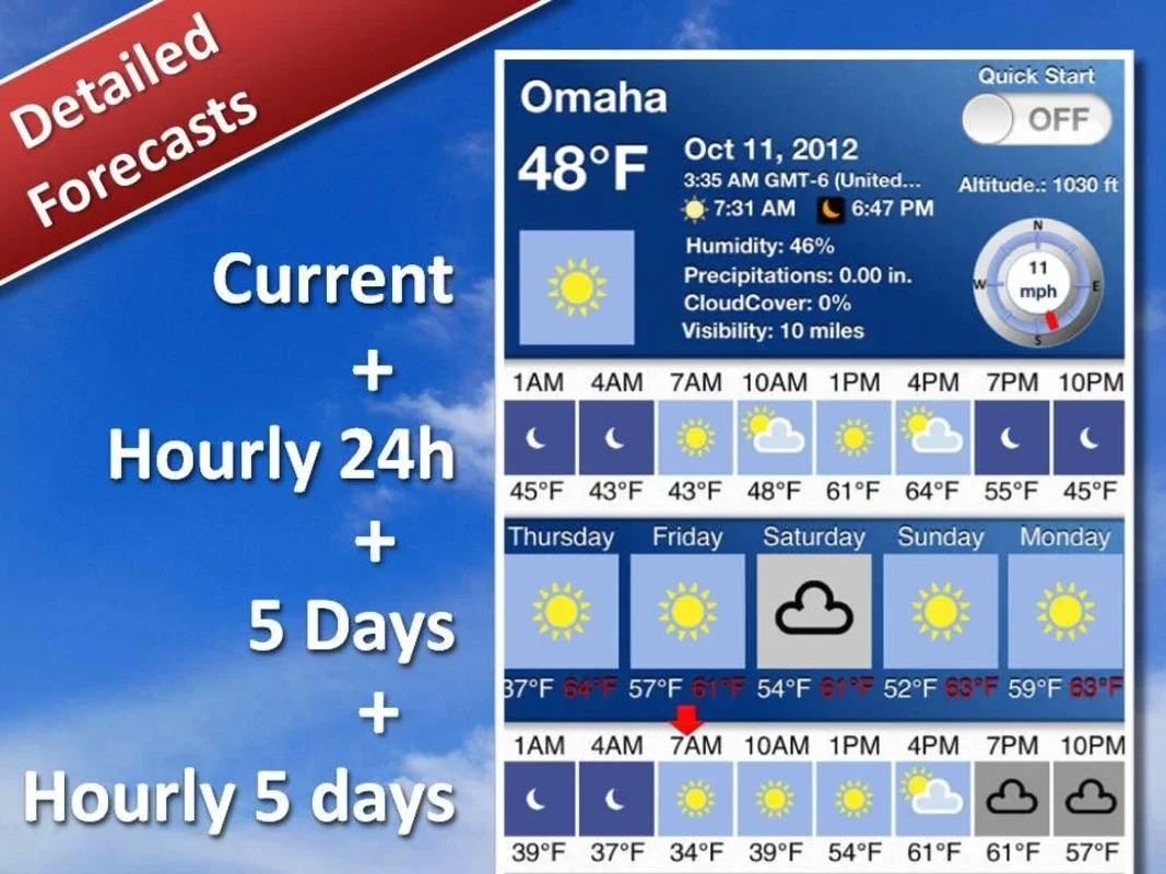 Weather 5 days for Android - Accurate Forecasts