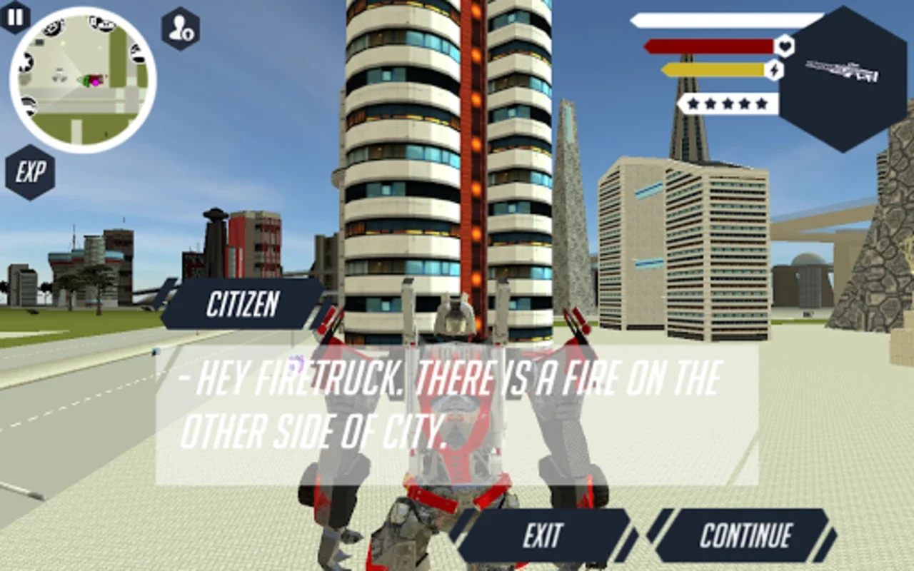 Robot Firetruck for Android - Safeguard the City