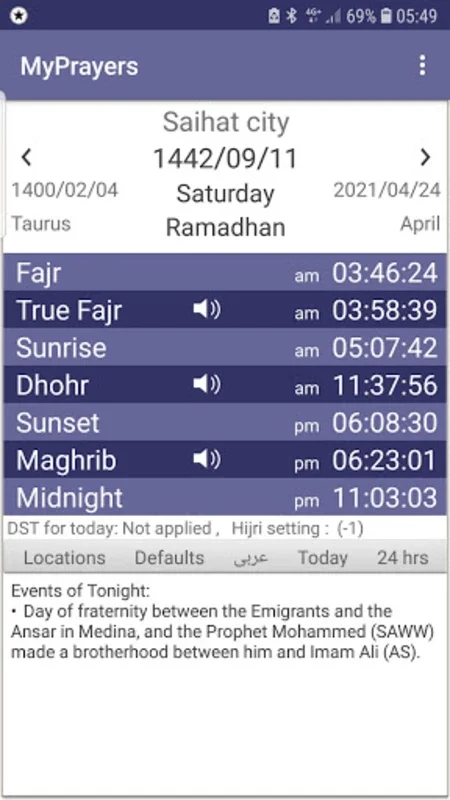 My Prayers for Android - Accurate Prayer Time Calculator