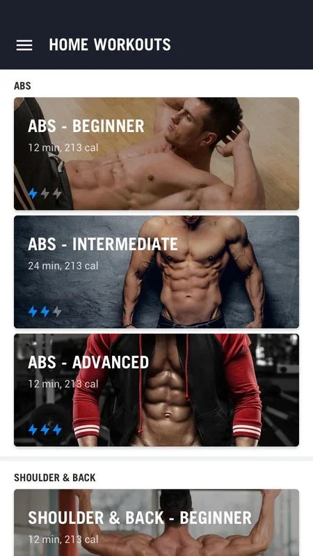 Home Workout: Android Fitness App for Bodyweight Exercises