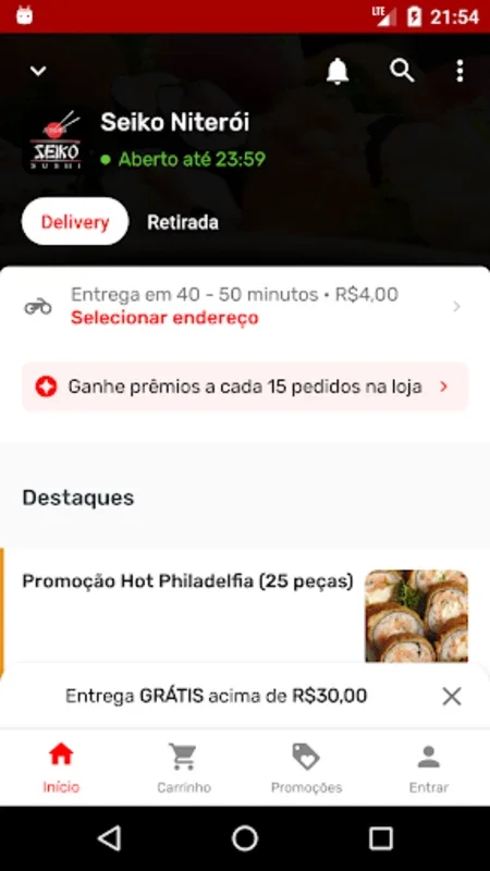 Seiko Sushi Delivery for Android - Effortless Sushi Orders