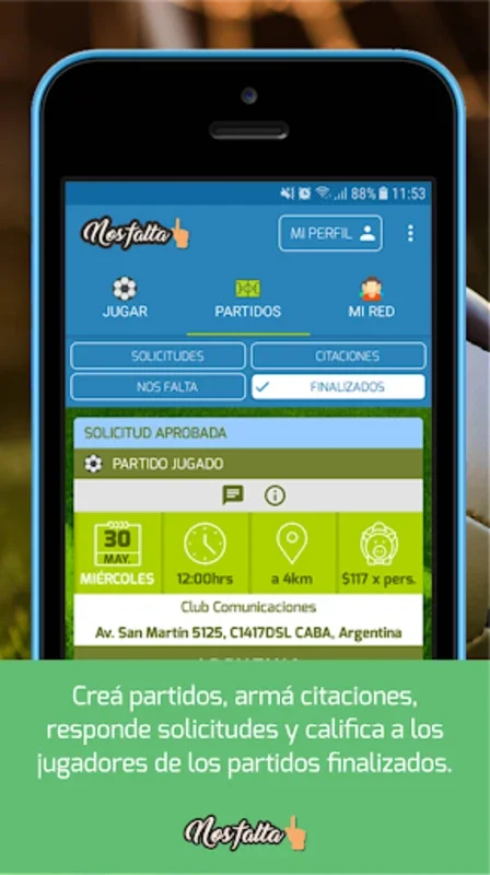 Nos Falta 1 for Android - Streamline Football Organization