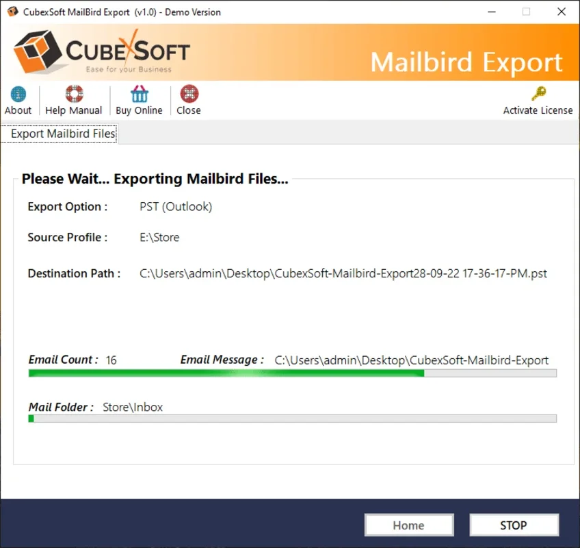 CubexSoft Mailbird Converter for Windows: Export Files Easily