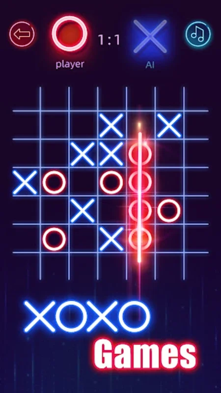 Tic Tac Toe: OX Game for Android - Neon - themed Strategic Fun