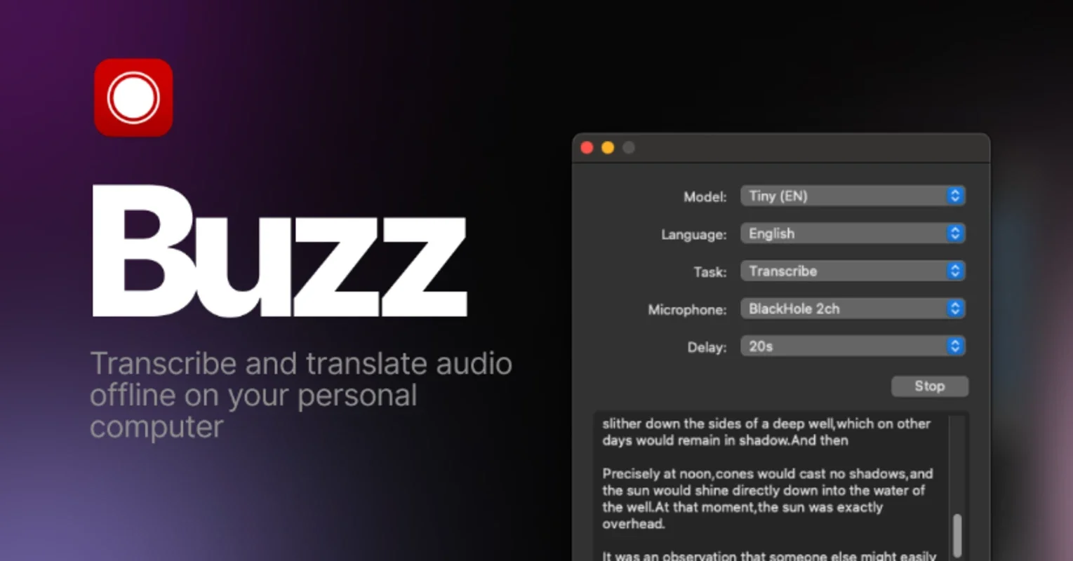 Buzz Captions for Windows - Transcribe Audio to Text Easily