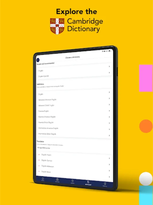 Cambridge Dictionary +Plus for Android: Personalized English Learning