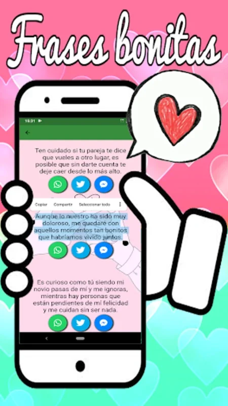 pretty phrases for Android - Enhance Social Media with Love