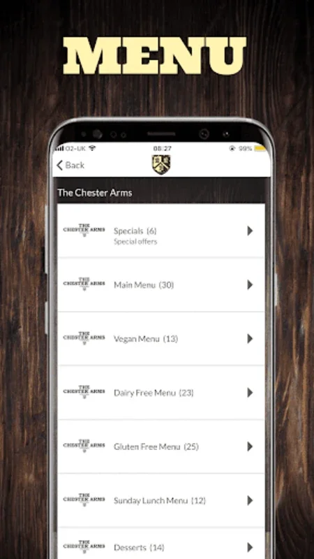 The Chester Arms on Android - A Haven for Local Cuisine