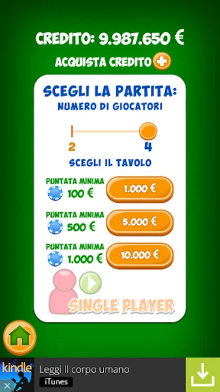 Sette e Mezzo for Android - Engaging Card Game