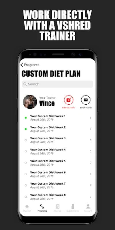 V Shred: Diet & Fitness for Android - No Downloading Required