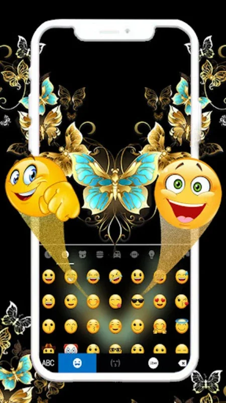 Vintage Golden Butterfly Keybo for Android: Elegant Typing