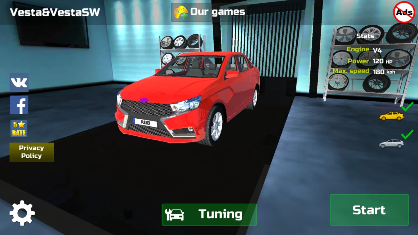 Vesta&VestaSW for Android: Customizable Car Game