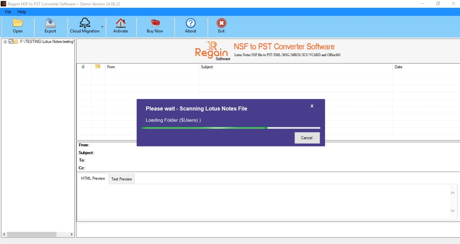 Regain NSF to PST Converter for Windows - Efficient Migration Tool