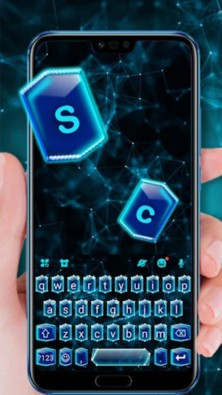 Neon Tech 3D Keyboard Theme for Android - Customizable & Smart