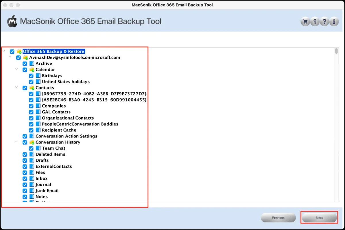 MacSonik Office 365 Backup Tool for Mac - Reliable Backup Solution