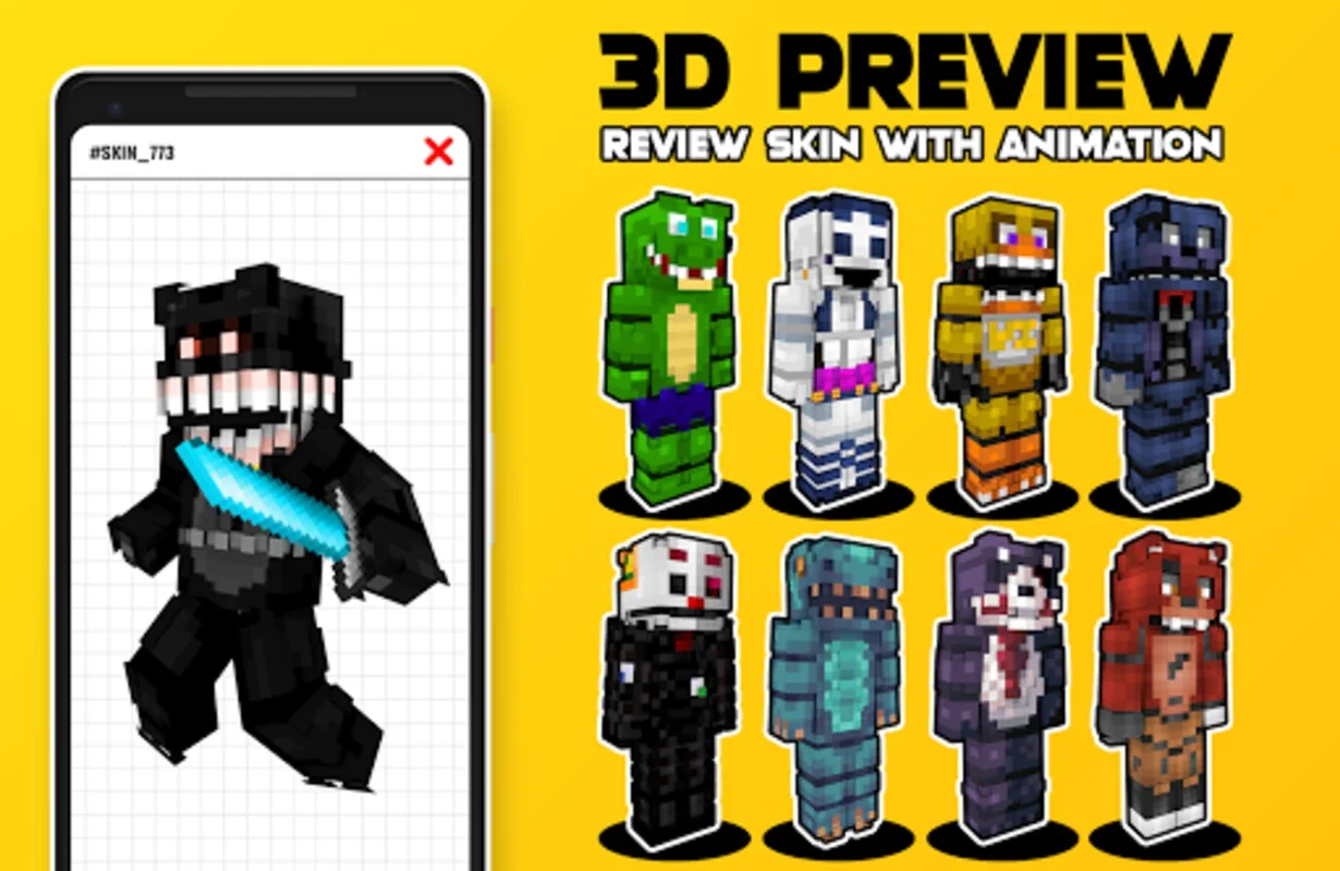 Animatronic Skins Minecraft PE for Android - Download Now