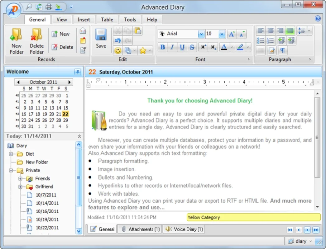 Advanced Diary for Windows - A Free and Feature-rich Personal Diary