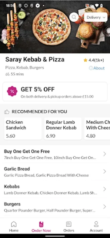 Saray Kebab and Pizza for Android - Order Delicious Meals Easily