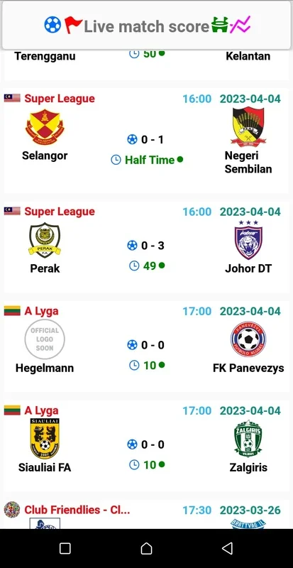 Live Football Score for Android - Real-Time Updates