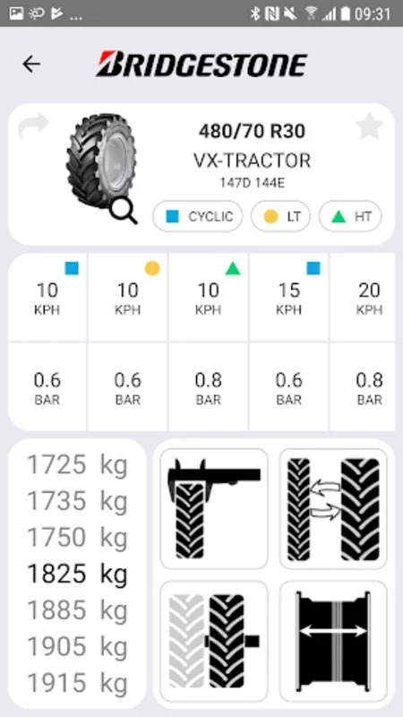 Bridgestone AG Tires for Android: Optimize Tire Pressure