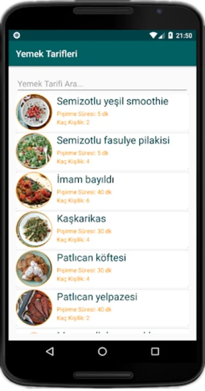 İnternetsiz Yemek Tarifleri (Y for Android - Culinary Convenience