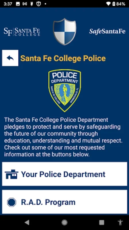 Safe Santa Fe for Android - Enhancing Campus Safety